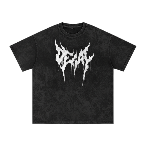 Acid Wash Death Metal T-Shirt,Oversized Grunge Graphic Tee,Unisex Streetwear Cotton Shirt,Vintage Washed Band Style ,Loose Fit Alternative Fashion 
